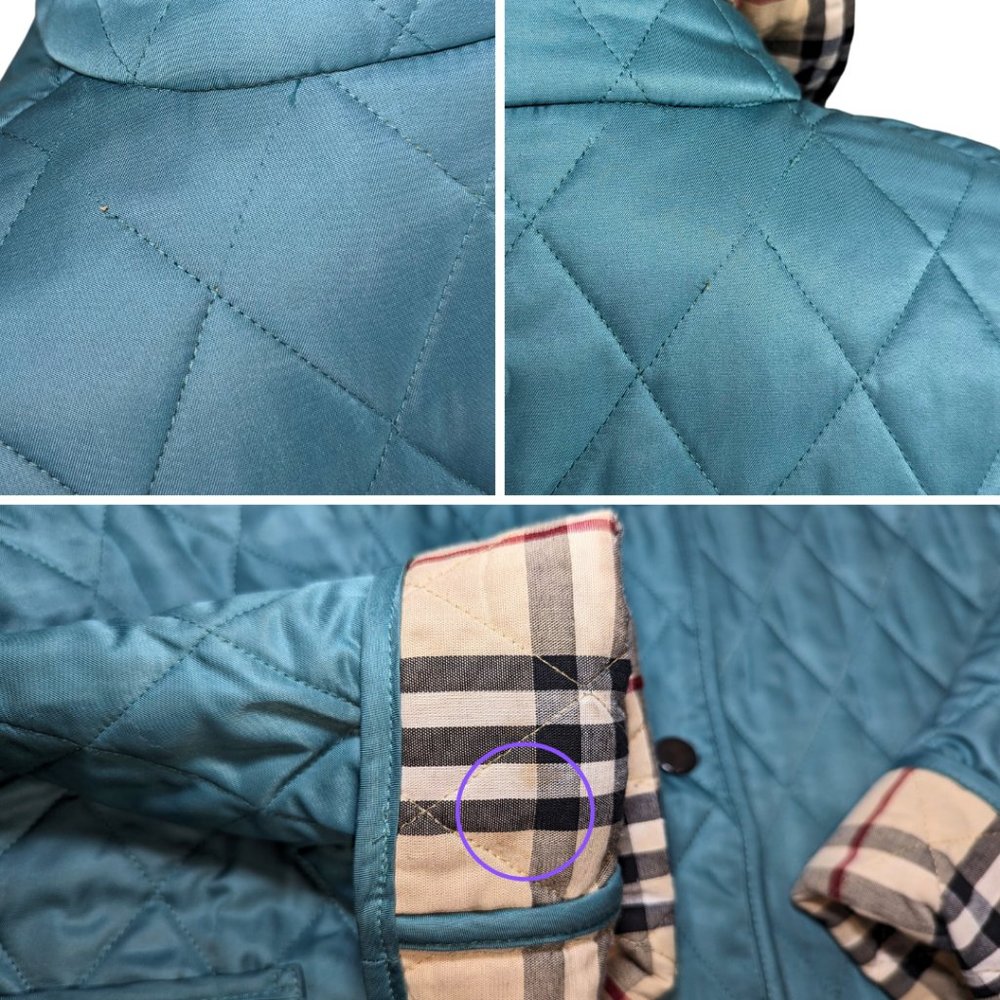 Burberry Women's XL 'Constance' Green Quilted Button Front Jacket - Picture 13 of 15